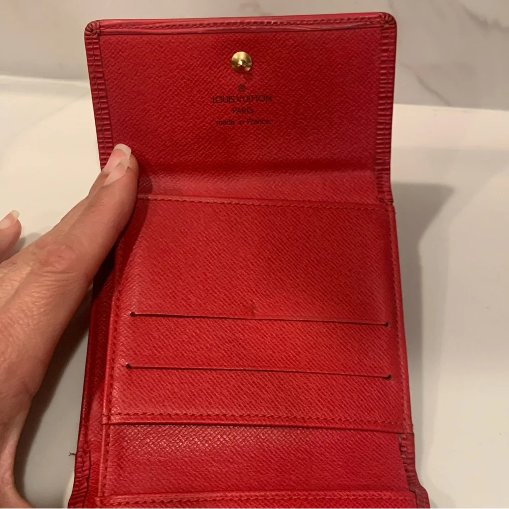 Louis Vuitton Red Epi Leather Bifold Wallet